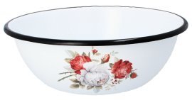 Skleda emajlirana z motivom bele vrtnice 1,5L - EMA3196