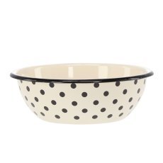 Skleda emajlirana 1,5 l 20 cm bela pikice *3202