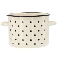 Emailirana posoda 4,5 l 20 cm bela pikice *3455