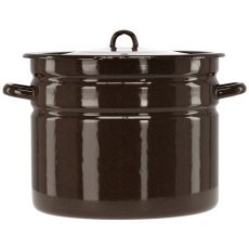 Emajliran lonec preprost 20 l 32 cm rjav z/p *3592