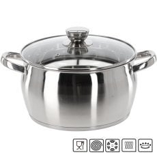 Lonec iz nerjavnega jekla s pokrovom 5 l 24 cm belly *3394