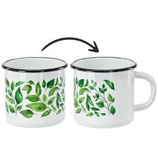 Emajlirana skodelica 1 l 11 cm bela fikus *9020