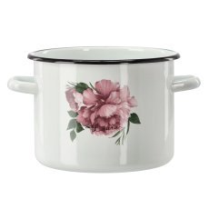 Litoželezna emajlirana posoda 4,5 l 20 cm bela potonika laura *9211