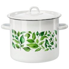 Emajlirana posoda 7 l 22 cm bela fikus z/p *9266