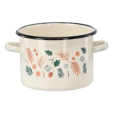 Litoželezna posoda 3 l 18 cm kremna listi *2365