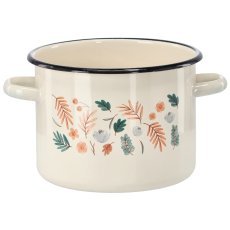 Emajliran lonec 4,5 l 20 cm krem listi *2389
