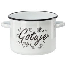 Emalirana posoda 4,5 l 20 cm bela kuham s strastjo *2396