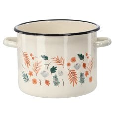 Emajlirana posoda 5,5 l 22 cm kremna listi *2402