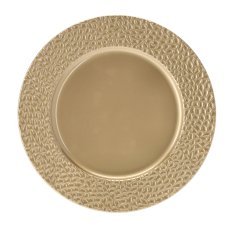 Podstavek okrogel 33 x 33 x 2 cm z grobim vzorcem zlati pak=6 kos *8595