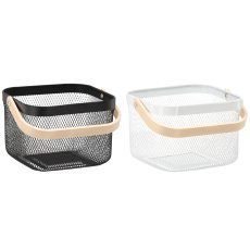 Košara za sadje 24,5 x 24,5 x 18 cm kvadratna z ročajem mix 2 barv bela/črna *9073