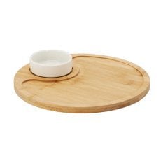 Komplet za serviranje predjedi - okrogel pladenj z posodico 25 x 3,5 cm *6514