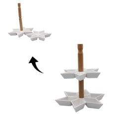 Dvonivojska etažna posoda za prigrizke v obliki zvezde *6682