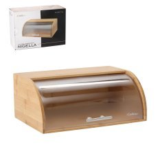 Chlebak nigella - bambusowy z pokrywą z tworzywa sztucznego 41 x 28 x 17 cm *3161