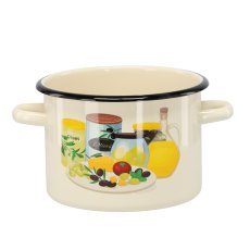 Emajliran lonec 3 l 18 cm krem olivna *7459