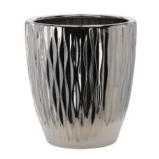 Keramični okrasni lonec za cvetlični lonec 45 x 45 x 51,5 cm srebrn sijaj *0305