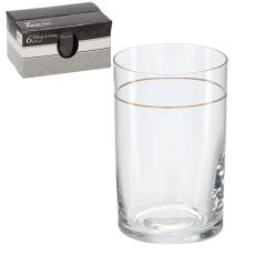 Komplet 6 kozarcev okrašenih z zlato obrobo/6 kos*1478