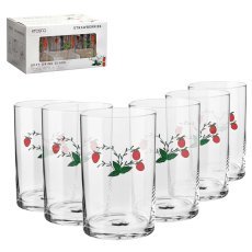 Kompl. 6 kos kozarcev okrašenih z jagodo *5436*