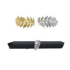 Kompl. 4 prstanov za prtičke - leaf zlata/srebrna *0351