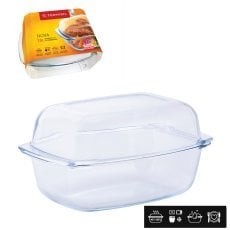 Ognjeodporna pravokotna posoda 7l s pokrovom *0873*