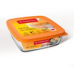 Posoda 1,8l za shranjevanje z plast.pokrovom-barva oranžna*2723