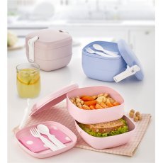 Lunch box podwójny ze sztućcami *3139