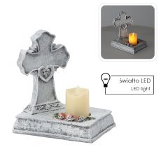 Figura križ s svečko led 22,5 x 14 x 21,5 cm *8769