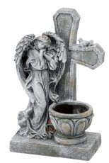 Figura Angel stoječ s križem in loncem - DED8813