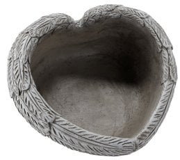 Cementni lonček Srce - siv - DED8837