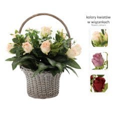 Šopek ch-23 (šir. 70 cm, viš. 55 cm) velik koš vrtnica mix barv