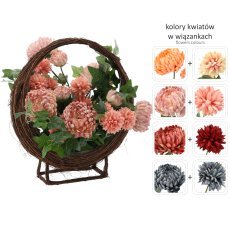 Šopek ch-26 (šir. 55 cm, viš. 55 cm) rjava košara krizantema mešanica barv