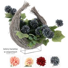Šopek ch-27 (šir. 55 cm, viš. 51 cm) koš polmesec krizantema mix barv