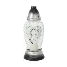 Svečnik 29cm/40h z385 srce marmor belo-srebrn opak=2611*2611