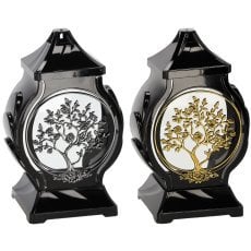 Lampion 30cm ob mini drevo okroglo črno srebrno/zlato pakiranje=8kos*7692