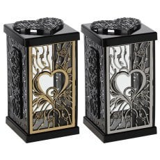 Lampion 30cm gracja duża róża srce črno srebrni/zlati opak=4kos*8354