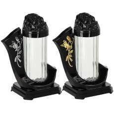 Lampion 26cm zgm trak vrtnica črno srebrna/zlata pakiranje=6kos*7920