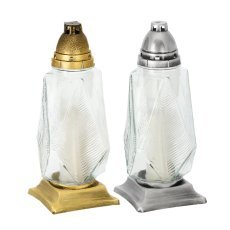 Nagrobna sveča z418 vzorec peresa 31cm/40h - srebrna/zlata, pak. 6 kos - ZOZ6794