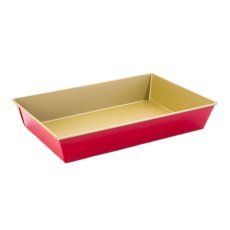 Pločevina s teksturo 36x24,5x6cm z zaščitnim slojem non-stick zlato rdeča *3528*3504*