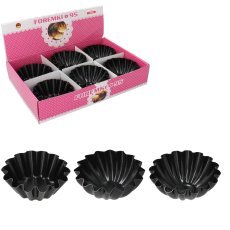 Oblika babka fi 9,5cm 1 kos z zaščitnim slojem non-stick črna mix vzorcev disp=36kos*3610