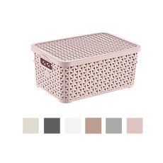 Pletena košara iz ratana s pokrovom 6L - HOB041255