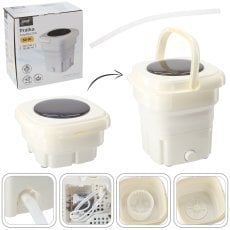 Prenosni turistični pralni stroj - zložljiv mini 18 l - bel 33 x 35 x 39 cm *5966