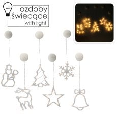 Chomik - Božični okras za okna LED s priseskom na baterije - 6 vzorcev - LED4017