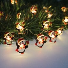 LED svetlobna veriga Pingvini, 20 lučk, na baterije, pakiranje 20 kosov - LED4154