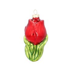 Steklena božična kroglica - vrtnica 5,2 x 5,2 x 10,2 cm pak=6 kos *5670