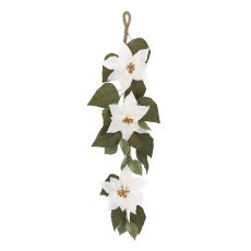 Okrasek božič. - umetna girlanda 90 cm s 3 božičnimi zvezdami bela pak=6 kos *3759