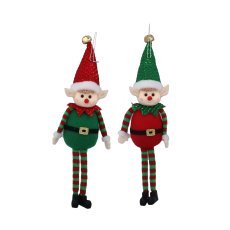 Okrasitev za božično drevo - škrat mešanica barv 10 x 28 cm pak=6kos *8532