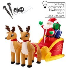 Napihljiv božiček na saneh z jeleni led 235 cm *8686