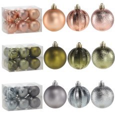 Komplet 12 bunkic - olivna, bakrena, grafitna - GIF7306