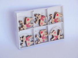 Set 18 lesenih božičnih okraskov Jeleni, pak. 12 kompl. - DIY9010
