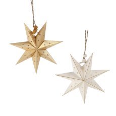Kompl. 8 mini dekorativnih papirnatih zvezd 10 cm zlate/bela pak=4 kos *9164