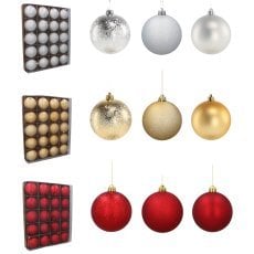 Kpl. 20 bunkic 8 cm rdeča/zlata/srebrna mešanica vzorcev *7672